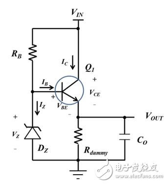 电源小贴士：教你用分立组件设计稳健低成本的串联线性稳压器,图3：具有虚拟负载电阻器的串联稳压器,第7张