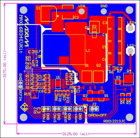 112W boost driver for long str,Figure 3. Layout of the LED driver.,第3张