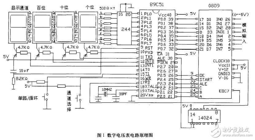 单片机数字电压表设计方案（九款51和MSP430的数字电压表电路原理图）,单片机数字电压表设计方案汇总（九款模拟电路设计原理图详解）,第17张