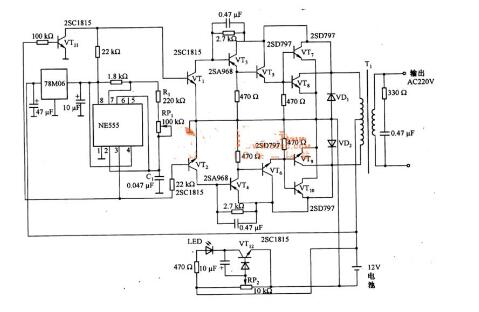 逆变器电路图介绍（TL494555作逆变器纯正弦波逆变器电路）,逆变器电路图介绍（TL494/555作逆变器/纯正弦波逆变器电路）,第9张