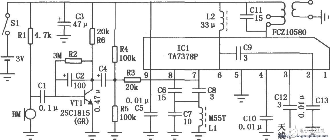 TA7378P组成的调频无线话筒电路设计,TA7378P组成的调频无线话筒电路设计,第2张
