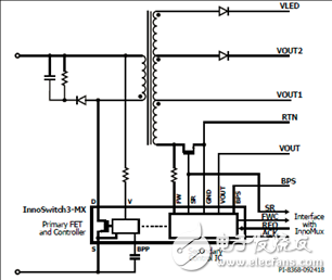 Power IntegrationsInnoSwitch3－MX 45W多输出电源参考设计DER－635,第4张