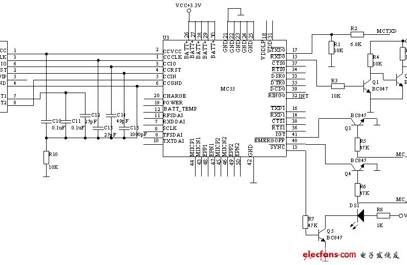 单片机典型案例开发（一）,图3 GPRS 数据传输模块电路设计,第4张