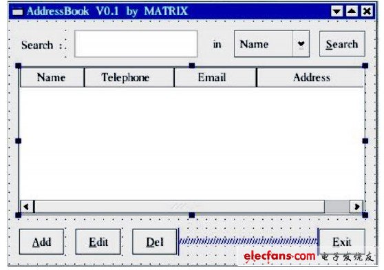 基于Qt的嵌入式Linux通讯簿程序设计,图2  通讯簿主窗口,第3张
