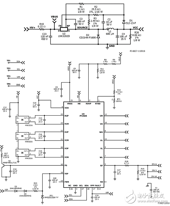 PowerInt BridgeSwitch系列40W三相逆变器参考设计DER－749,第7张